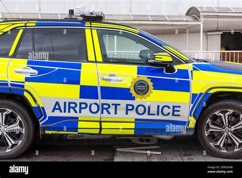 Dublin Airport, terminal one and airport police vehicles Stock Photo ...