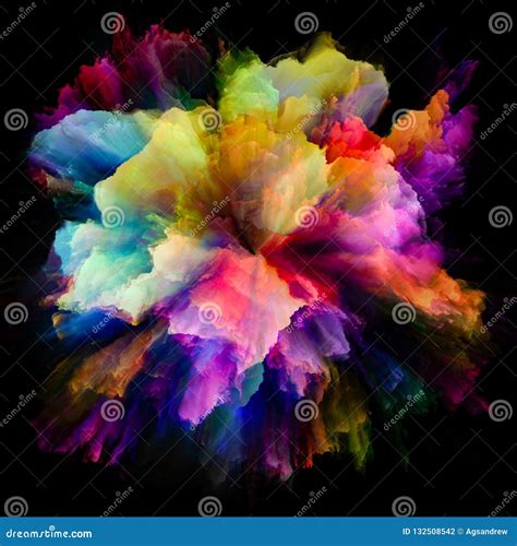 Visualization Of Colorful Paint Splash Explosion Stock Illustration