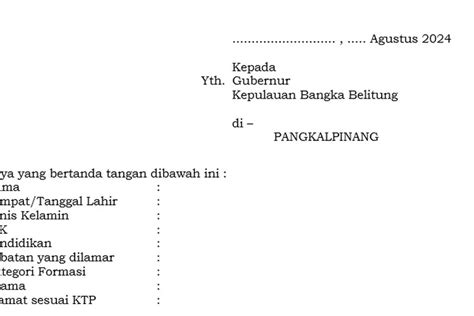 Format Surat Lamaran Cpns Ditulis Tangan Atau Diketik Di Komputer