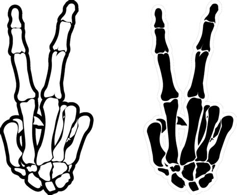 Peace Skeleton Hand Svg Digital Instant Download For Cricut Silhouette