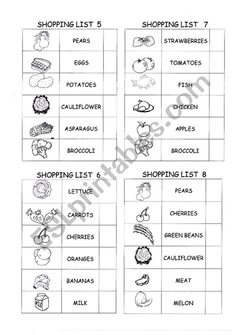 Shopping List Esl Worksheet By An43