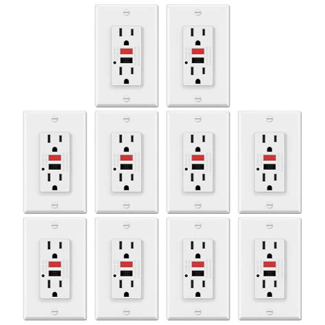 Electeck 10 Pack Gfci Outlets 15 Amp Non Tamper