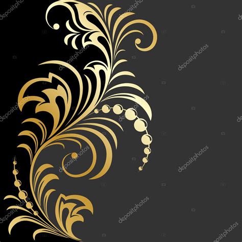 Golden floral background Stock Vector Image by ©Volgarud #5631823