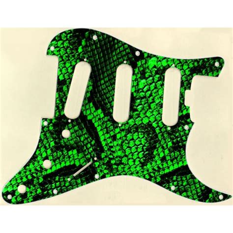 Snake Skin Green Sss Elite Strat Custom Pickguards