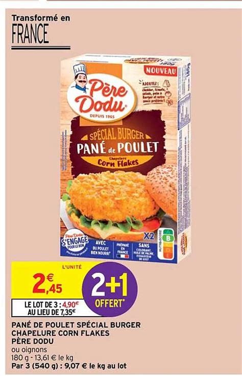 Promo Pané De Poulet Spécial Burger Chapelure Corn Flakes Père Dodu