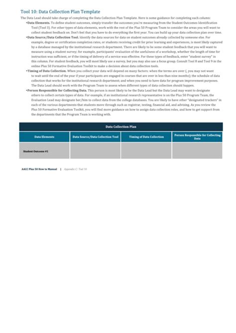 Fillable Data Collection Plan Template Printable Pdf Download