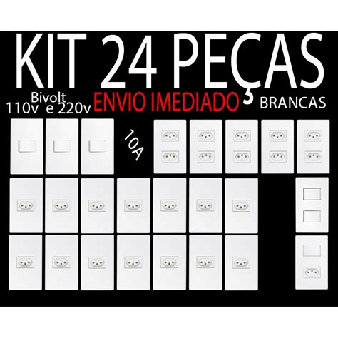 Tomadas E Interruptores 24 Pç Kit Casa modular Linha WALMA VIVENCE