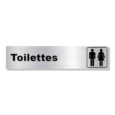 Plaque Avec Texte Et Pictogramme Toilettes