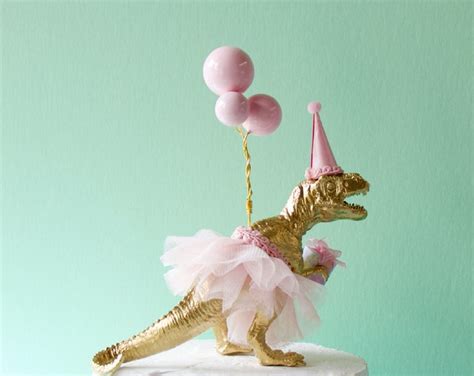 Dinosaur Cake Topper T Rex Birthday Girl Tutu Dinosaur Gold Dinosaur Cake Topper Birthday Party