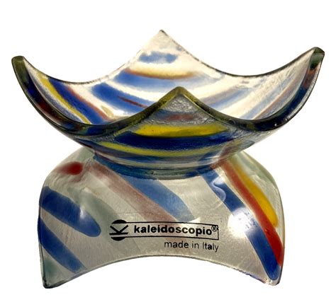 Kaleidoscopio Fused Art Glass Handkerchief Candle Holder Made In Italy Ebay