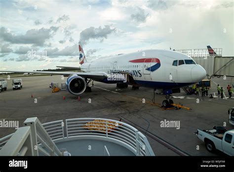 British Airways Boeing 777 G Viix Airside On Stand At Orlando