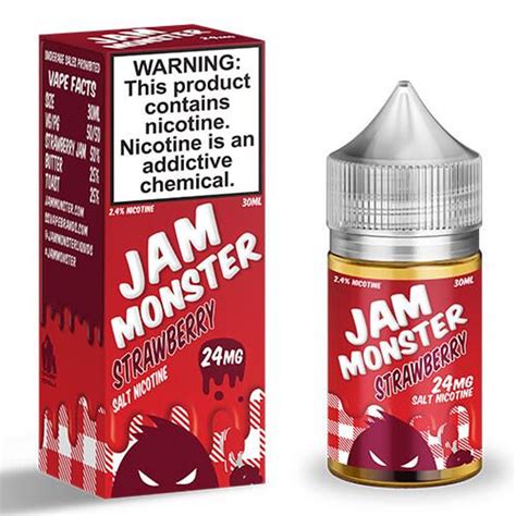 Jam Monster Salt Strawberry 30ml Premium E Liquid Eciggity