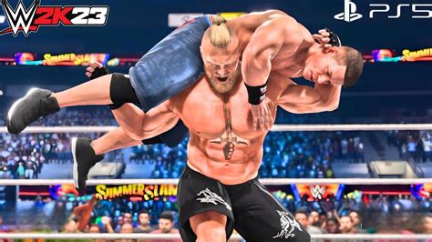 Wwe 2k23 Full Match John Cena Vs Brock Lesnar Wwe Title Match Summerslam 2014 Ps5 4k Hdr