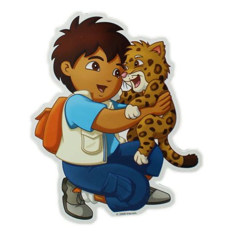 Go Diego Go! Diego Holding Baby Jaguar Flat Kids Magnet - Walmart.com ...