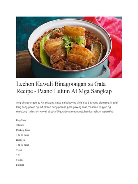 Mga Lutong Pinoy Recipe Tagalog Pdf Bryont Blog