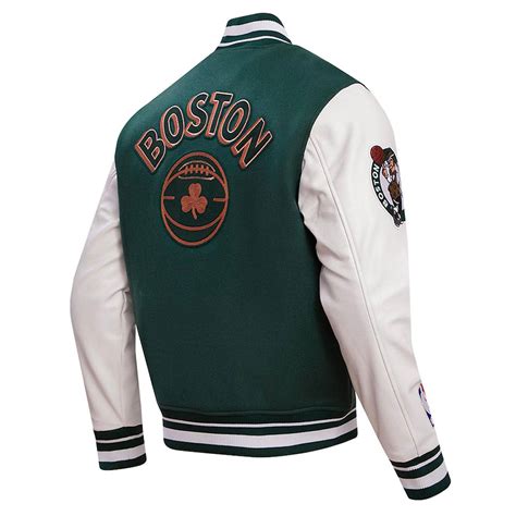 Green White Boston Celtics 2023 24 City Edition Varsity Jacket