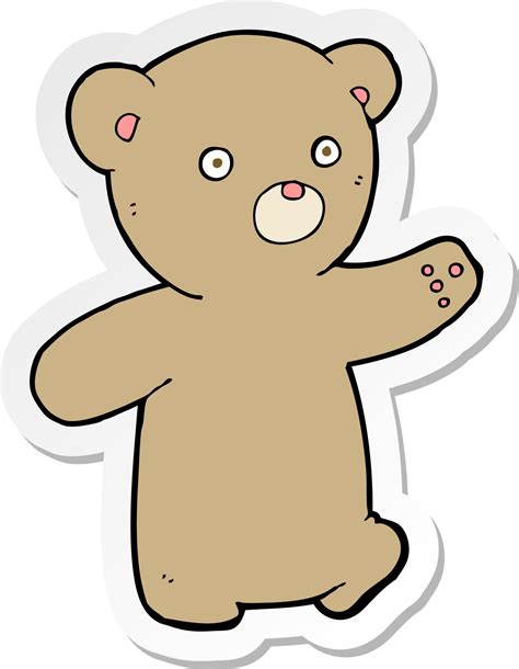 Sticker Of A Cartoon Teddy Bear Vector Art At Vecteezy