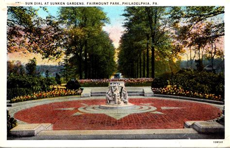 Pennsylvania Philadelphia Fairmount Park Sun Dial At Sunken Gardens