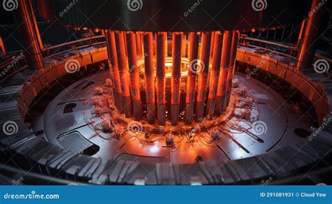 Nuclear Reactor Core with Exposed Fuel Rods Stock Illustration ...