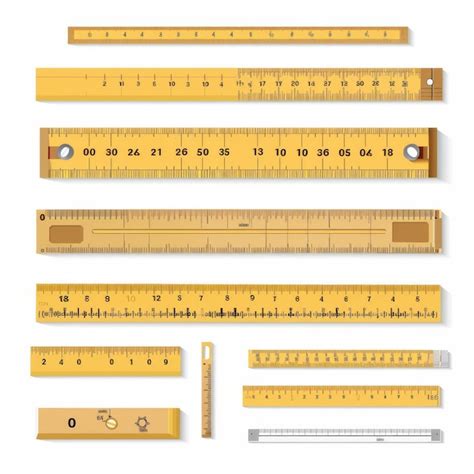 Premium Photo Various Rulers In Inch And Metric Measurements Scales