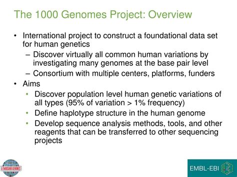 PPT The 1000 Genomes Project The Phase 1 Variant Set And Future