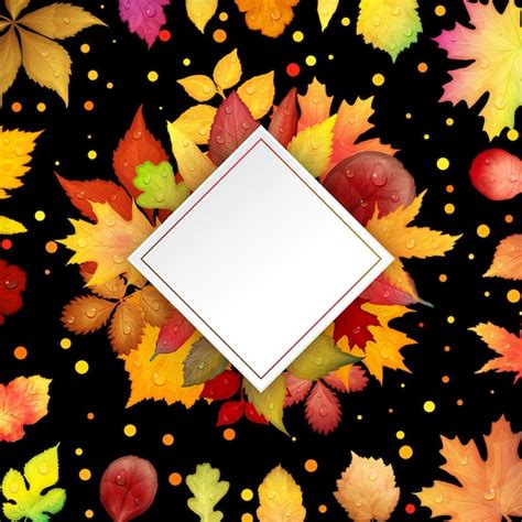 Premium Vector Colorful Autumn Leaves Frame Vector Illustration