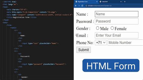 Registration Form In Html Html Tutorial Create Forms Easy Step