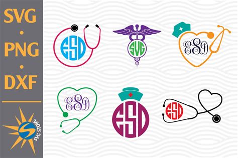 Nurse Monogram Svg Png Dxf Digital Files Include Crella