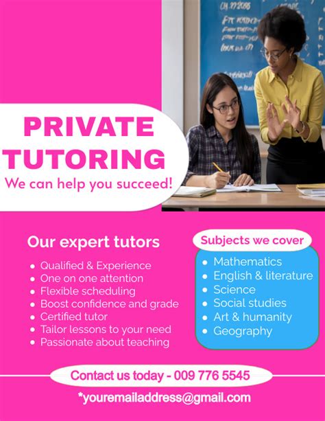 Private Tutoring Flyer Template Postermywall