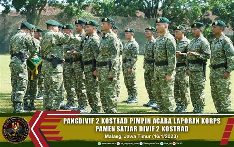 Pangdivif Kostrad Pimpin Acara Laporan Korps Pamen Satjar Divif Kostrad