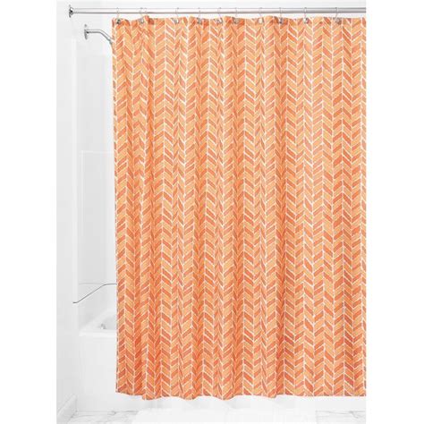 Interdesign Nora Fabric Shower Curtain 72 X 72 Burnt Orange Coral Orange