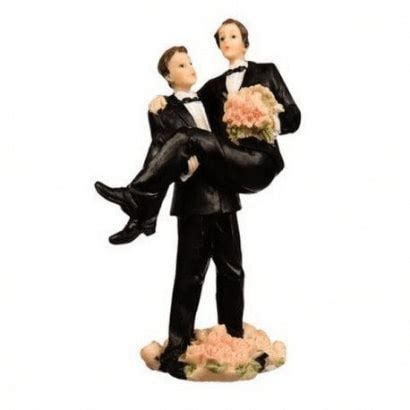 Figurine Mariés Marié Portant son Conjoint Mariage Gay Déco