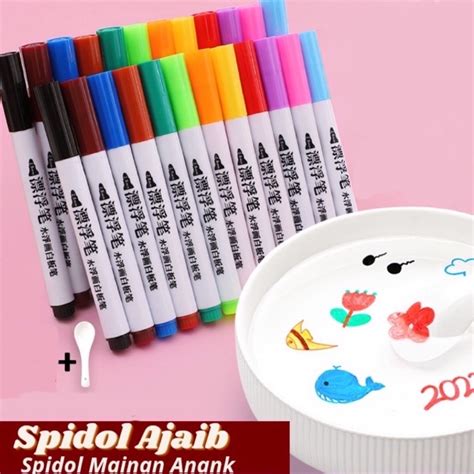 Jual Spidol Warna Ajaib Isi 12 Pcs Mainan Spidol Air Mengapung