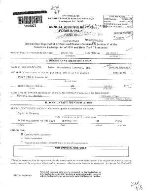 Fillable Online NOV ANNUAL AUDITED REPORT FORM BRANCH PART SEC Fax