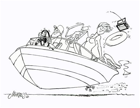 Boating Cartoon | Funny Gift for Boating Couple