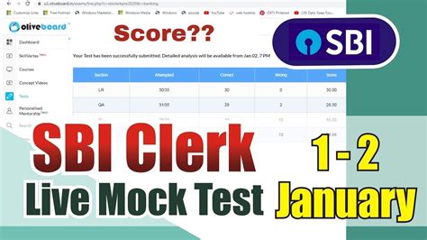 Sbi Clerk Live Mock Test Ii January Ii Oliveboard Ii Bankingexams