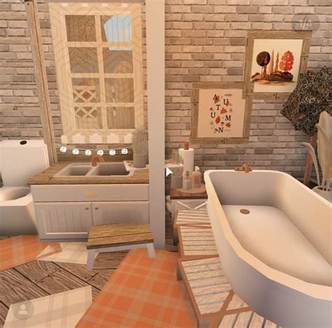 Bloxburg Fall Bathroom 🍁 Not Mine House Ideas Fall Small House
