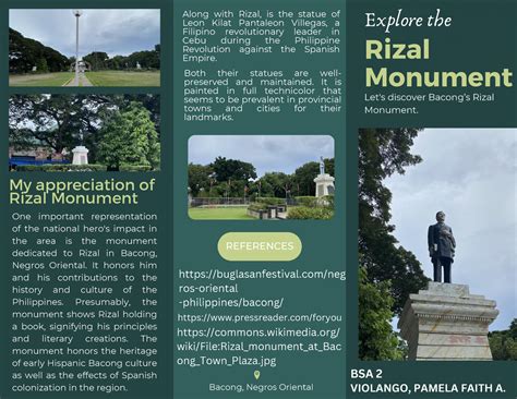 Rizal Brochure References Explore The Rizal Monument Let S Discover