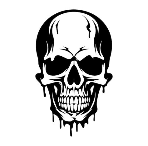 Vectores De Silueta De Calavera Sobre Fondo Blanco Vector Premium