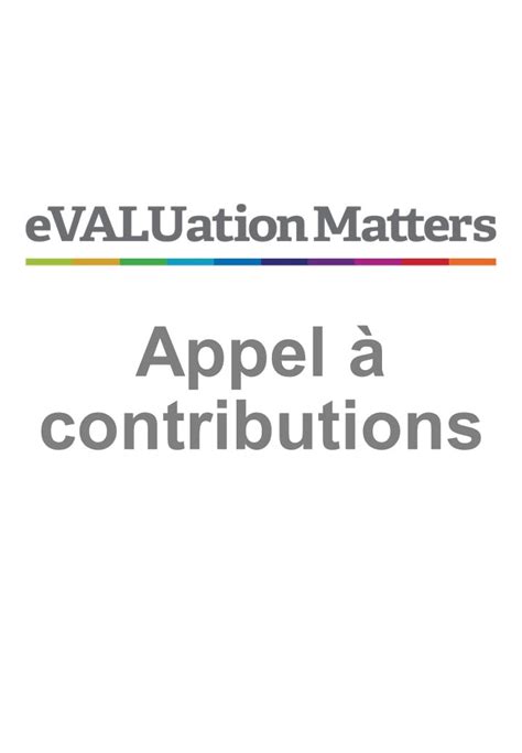 Appel Contributions L Valuation Rapide Idev