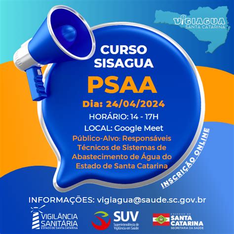 Curso Sisagua Pssa Divs Vigil Ncia Sanit Ria No Estado De