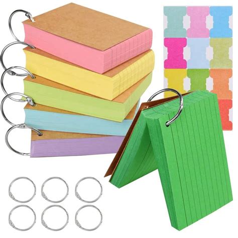 Index Cards Pcs Colored Flash Cards With Rings X Inches Note