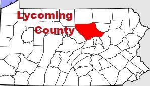 Lycoming County on the map of Pennsylvania 2024. Cities, roads, borders and directions in ...