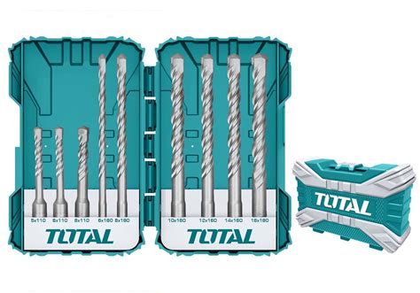 Total 9pcs Sds Plus Hammer Drill Bits Set Tacsdl30901