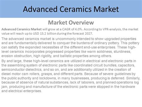 Ppt Advanced Ceramics Market Report Powerpoint Presentation Free To