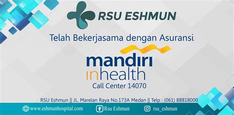 RSU Eshmun Telah Bekerjasama Dengan Asuransi Mandiri In Health RUMAH