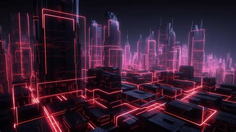 Cyber City Rendered City Background, 3d Rendering Futuristic Sci Fi City With Pink Neon ...