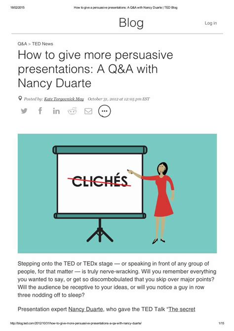 PDF How To Give A Persuasive Presentations A Q A With Nancy Duarte