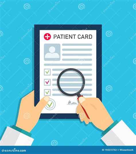 Patient Report In Medical Card Doctor Record In Medic Form Document Profile Of Patient On