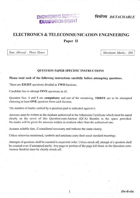 Upsc Ies Mains Question Paper For Electronics And